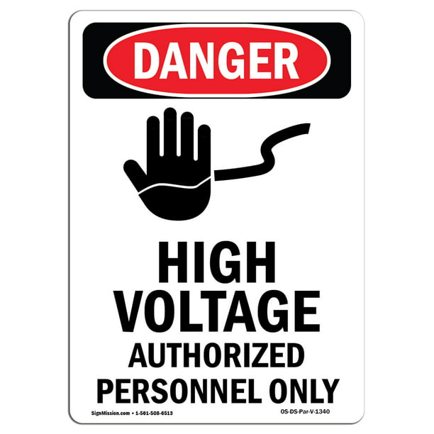 High Voltage Electrical Room with Symbol Rigid Plastic Sign  Made in The USA Protect Your Business Warehouse & Shop Area Work Site OSHA Waring Sign 